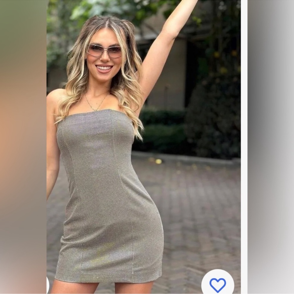 Zara Strapless Shimmer Dress